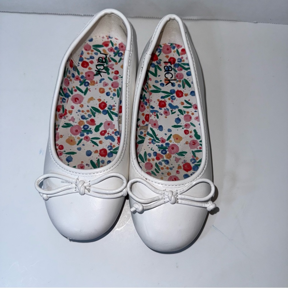 Nordstrom White Kids Dress Shoes with Bow